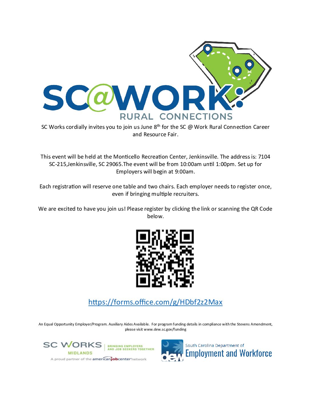 SC@Work Rural Connections Career and Resource Fair – June 8, 2024