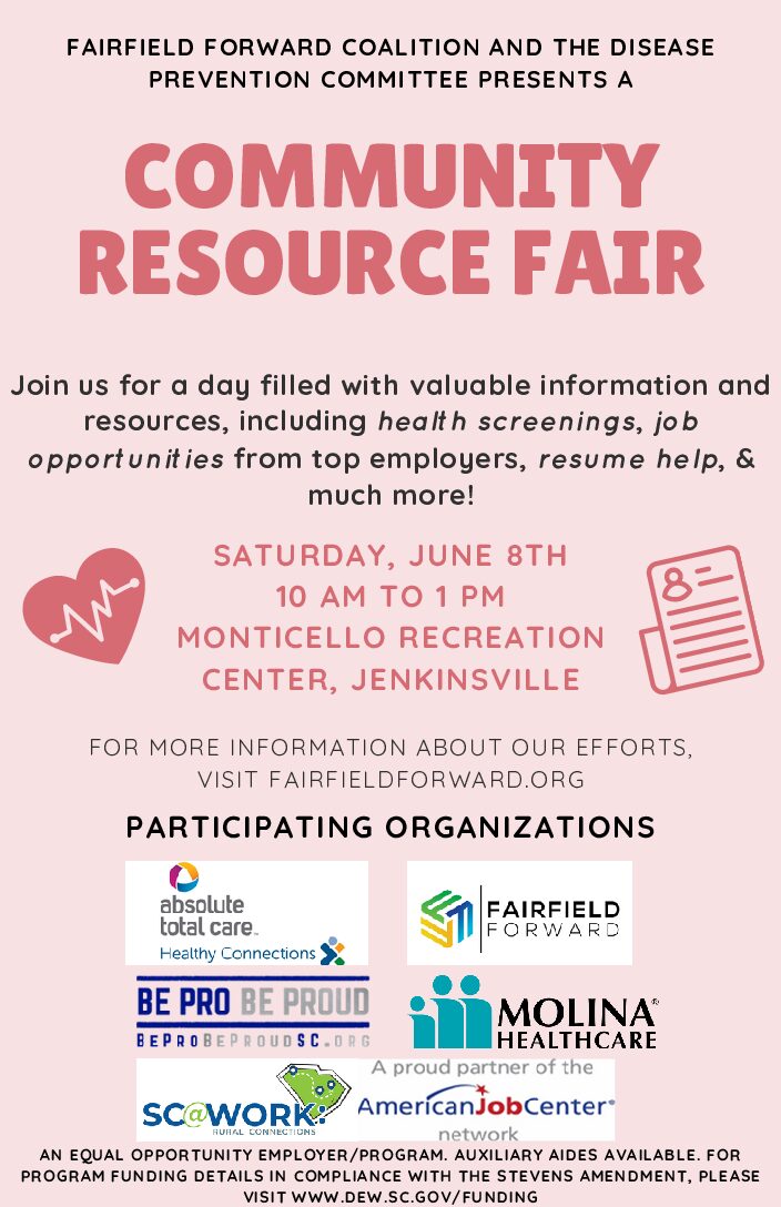 Community Resource Fair Presented by Fairfield Forward Coalition and the Disease Prevention Committee