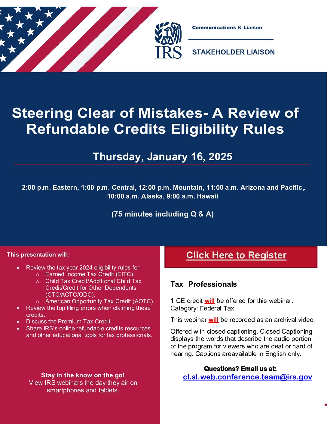 IRS Stakeholder Newsletter – January 2025