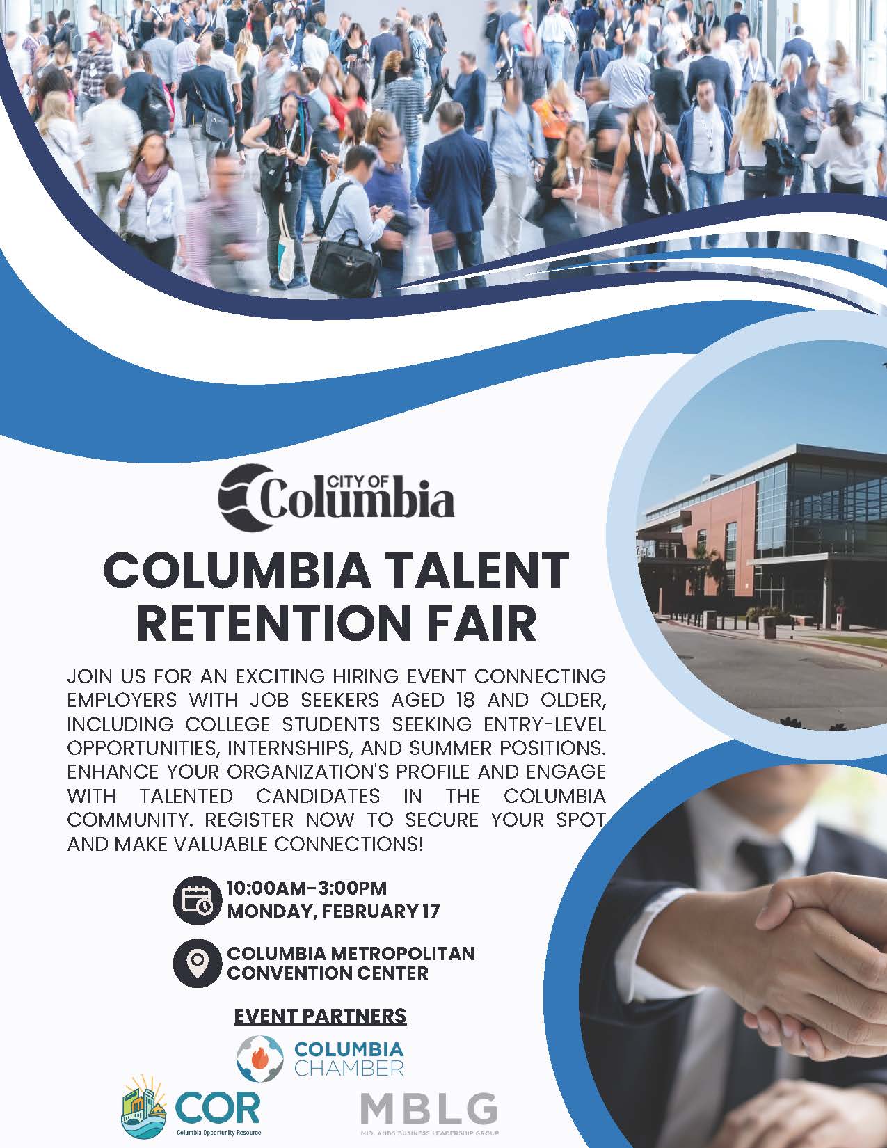 Columbia Talent Retention Fair, Monday, February 17, 2025